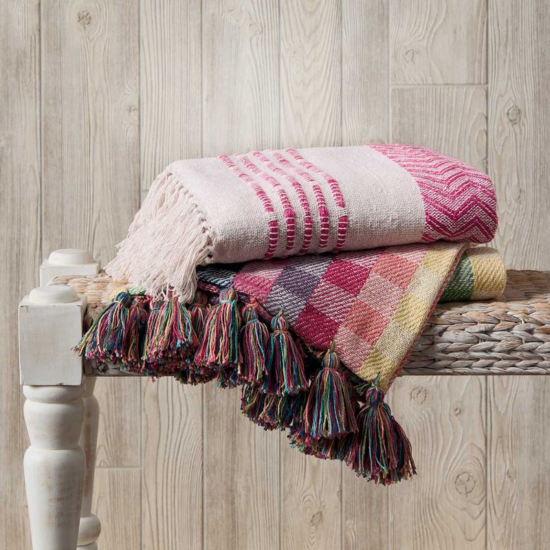 Rainbow Gingham Rethread Throw