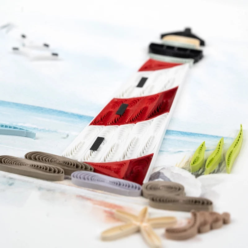 Red & White Lighthouse Quilling Card