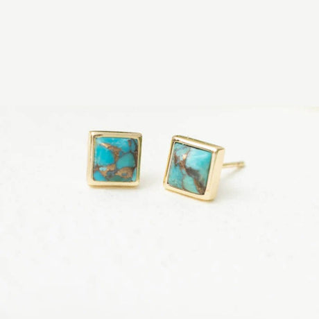 Refuge natural turquoise studs