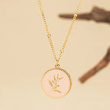Resilience Leaf Necklace Pink