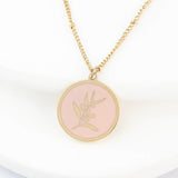 Resilience Leaf Necklace Pink