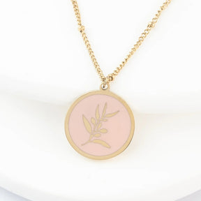 Resilience Leaf Necklace Pink