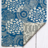 Reversible Cotton Tea Towels Set of 2 - Indigo Blooms