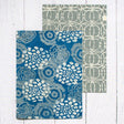 Reversible Cotton Tea Towels Set of 2 - Indigo Blooms
