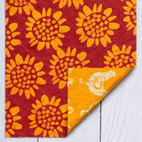 Reversible Cotton Tea Towels Set of 2 - Sunflower Red