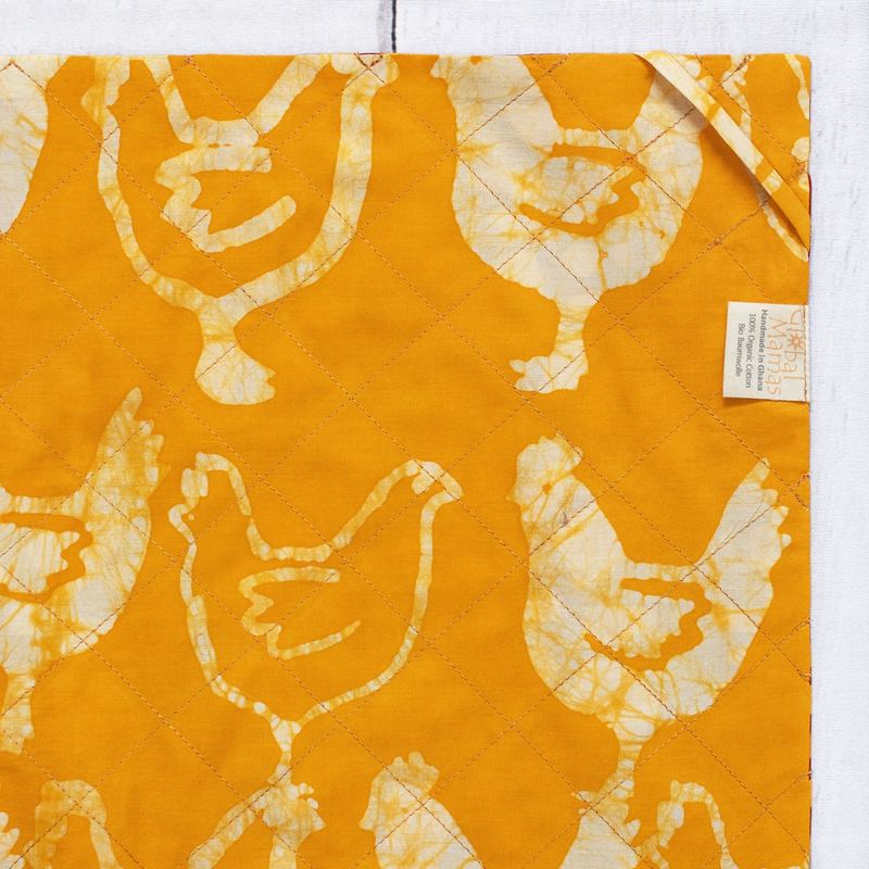 Reversible Cotton Tea Towels Set of 2 - Sunflower Red