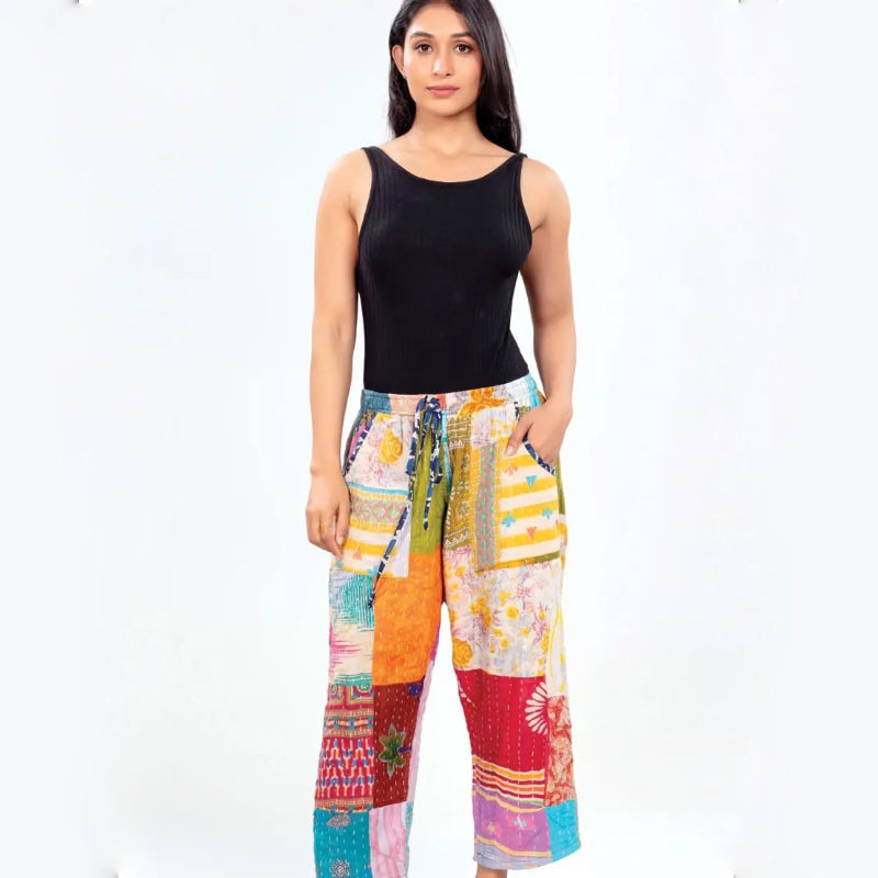 Cotton Kantha Pants | Unique Handmade Sustainable Fashion