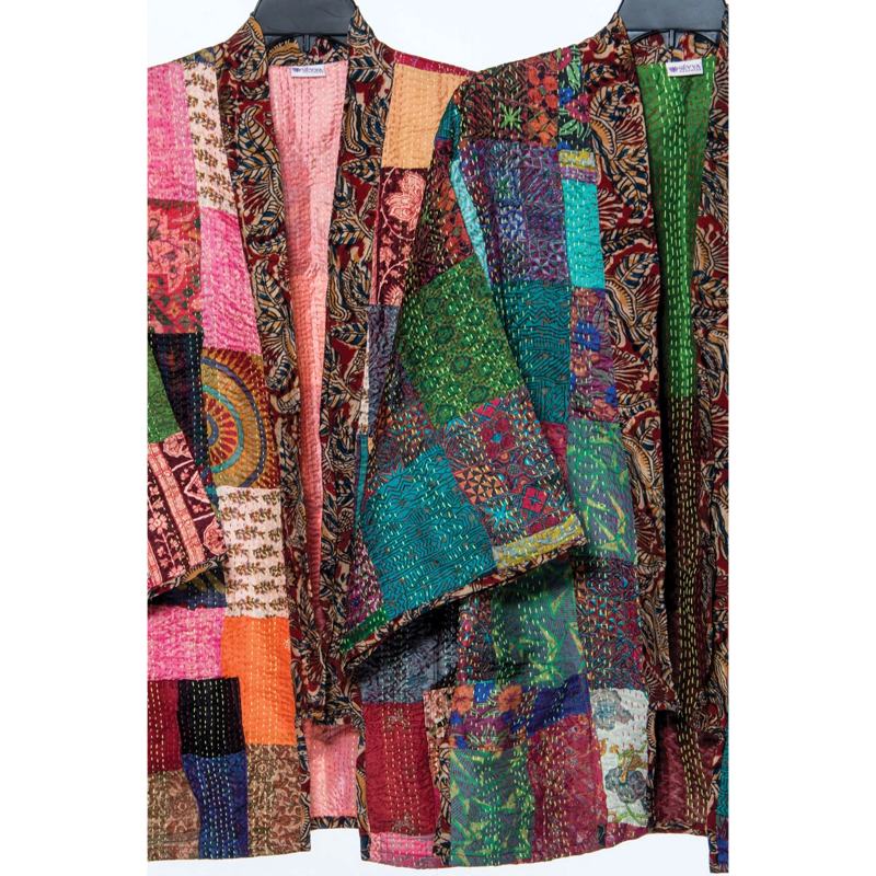 Reversible Kantha Silk Kimono Jacket