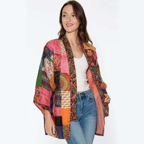 Reversible Kantha Silk Kimono Jacket