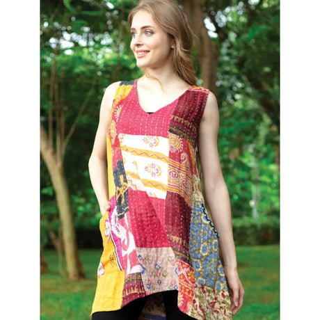 Reversible Kantha Sleeveless Dress 4