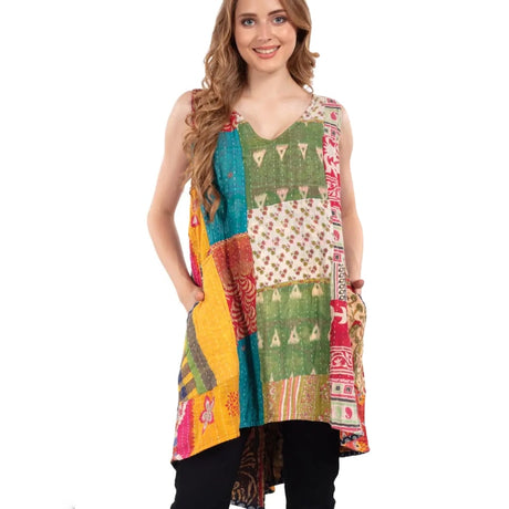 Reversible Kantha Sleeveless Dress