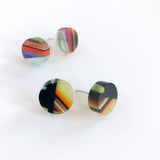 Round Mosaic Stud Earrings