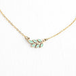 Rowen leaf necklace mint