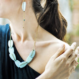 Scattered Pebble Necklace - Burgundy