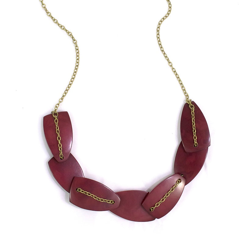 Scattered Pebble Necklace - Burgundy