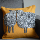 Sheep Duo PIllow Mustard Styled