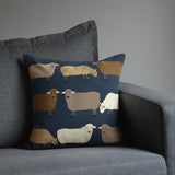 Sheep Pasture Embroidered Pillow