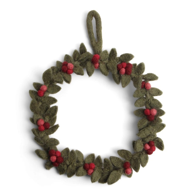 Small Green Wreath with Red Berries