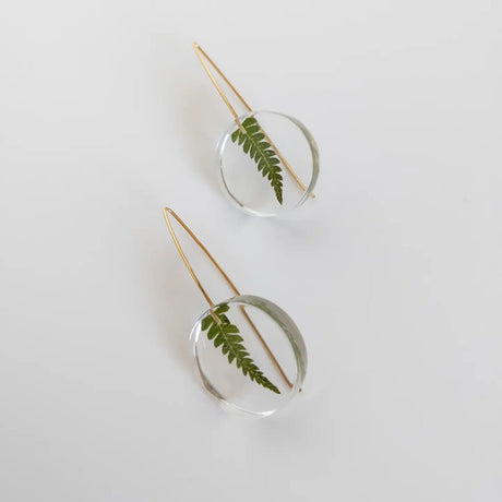 Small Moon Fern Earrings