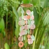 Small Round Capiz Chime - Bougainvillea 1