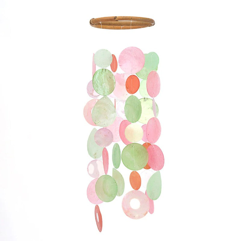 Small Round Capiz Chime - Bougainvillea
