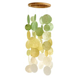 Small Round Capiz Shell Chime - Ombre Avocado