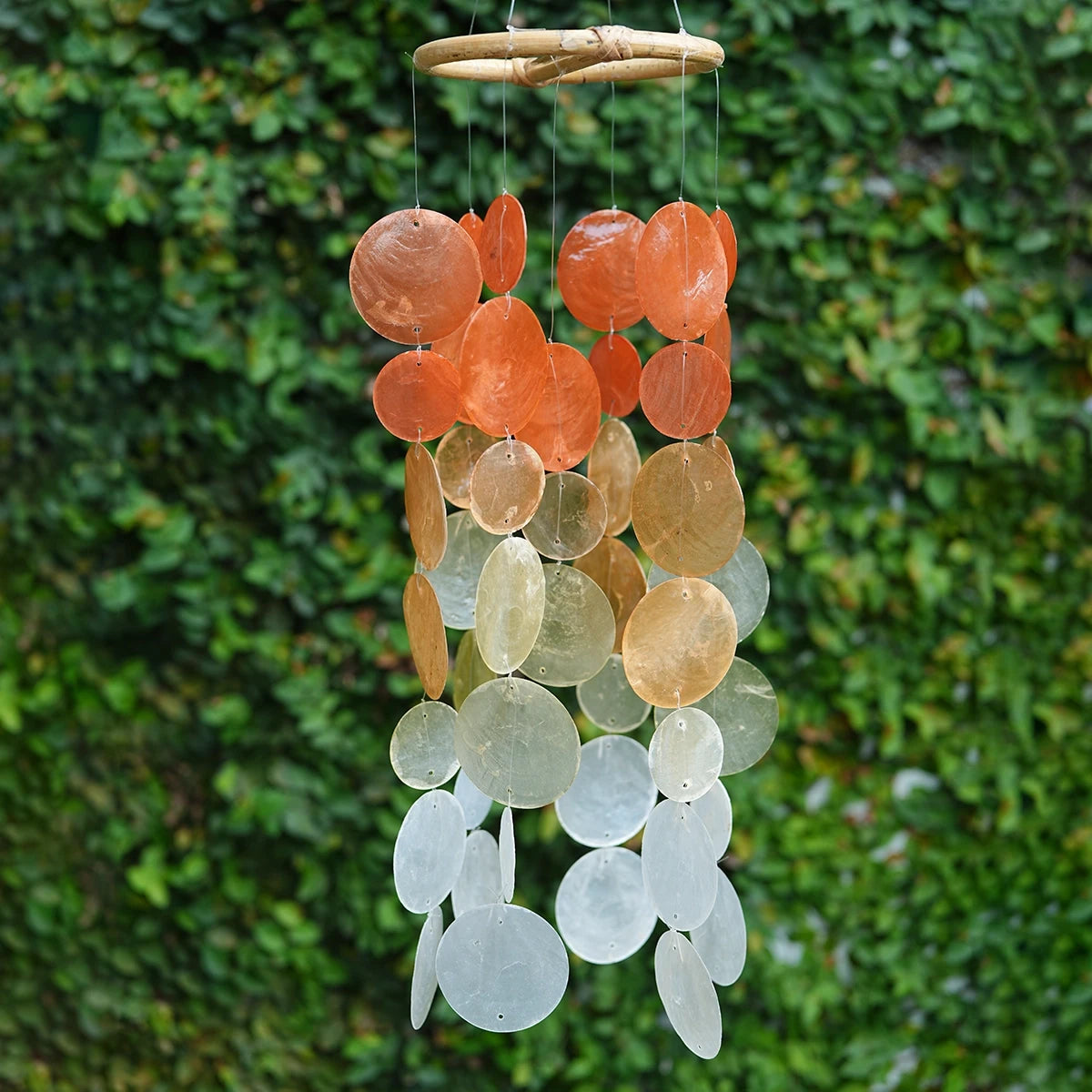 Small Round Capiz Shell Chime - Ombre Spice
