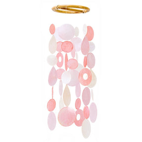 Small Round Capiz Shell Chime - Pretty in Pink