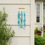 Small Round Capiz Shell Chime - Teal