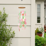 Small Round Capiz Shell Chime - Bougainvillea