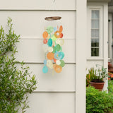 Small Round Capiz Shell Chime - Tropical Flowers