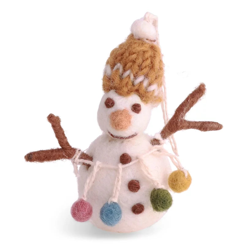 Snowman with Garland Ornament