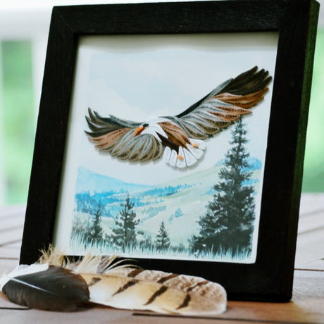 Soaring Eagle quilling card Stylized