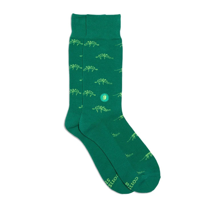 Socks That Give Books Green Dinosaur
