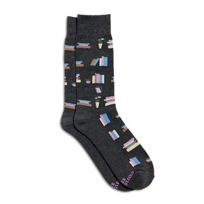 Socks that Give Books Grey Bookshelves