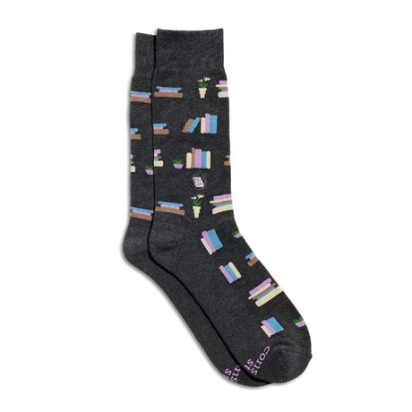 Socks that Give Books Grey Bookshelves