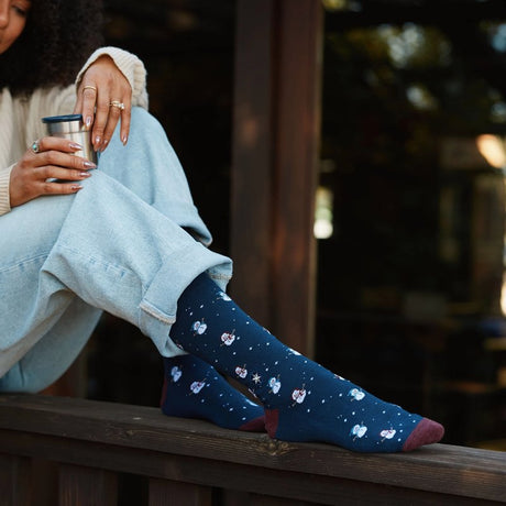 Socks that Give Water Navy Snowmen