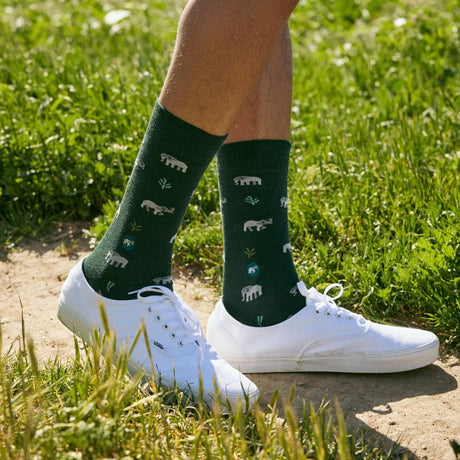 Socks that Protect Elephants Green