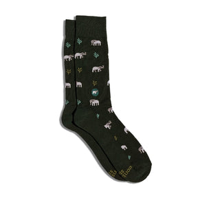 Socks that Protect Elephants Green