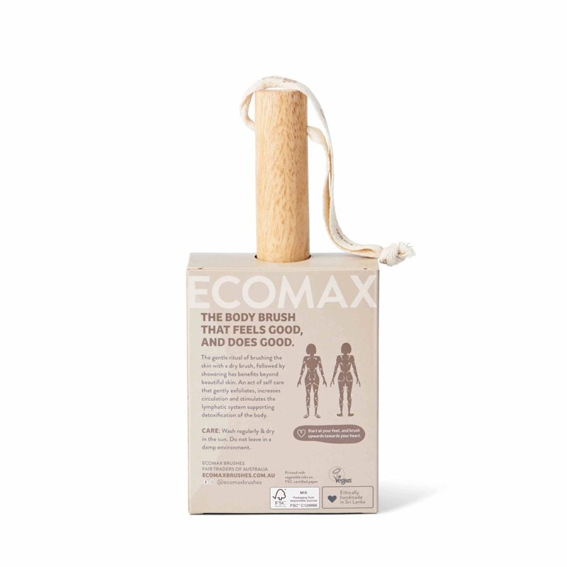 Ecomax body brush packaging on a white background