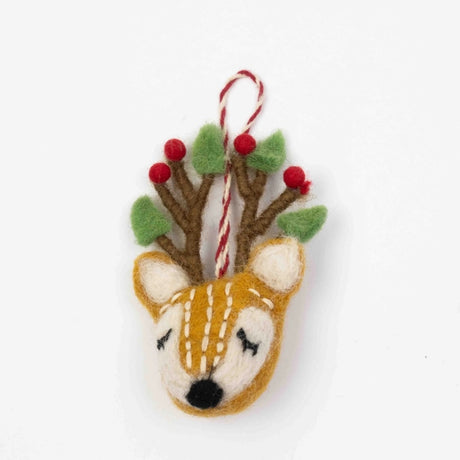 Spotted Reindeer Head Ornament
