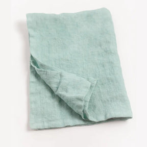Stone washed linen tea towel ocean spray