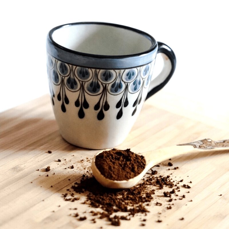 Stoneware Coffee Mug Dark Navy/Grey