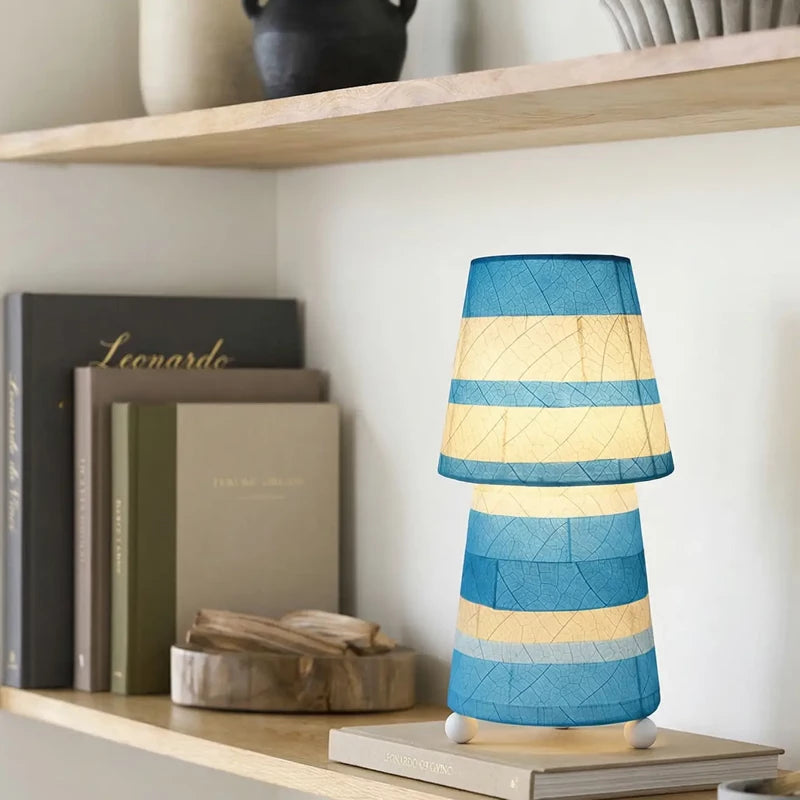 Striped Tapered Lamp Sea Blue