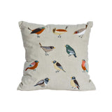 Ten Birds Embroidered Pillow