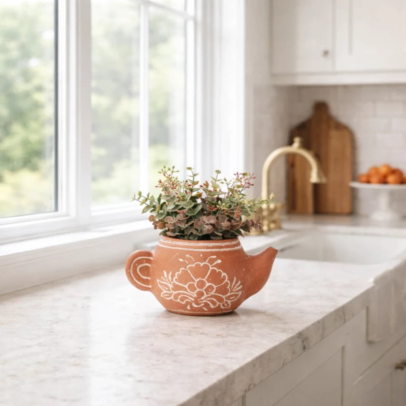 Terracotta Teapot Planter