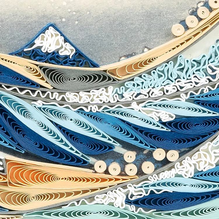 The Great Wave Art Quilling Card