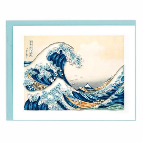 The great wave art quilling card