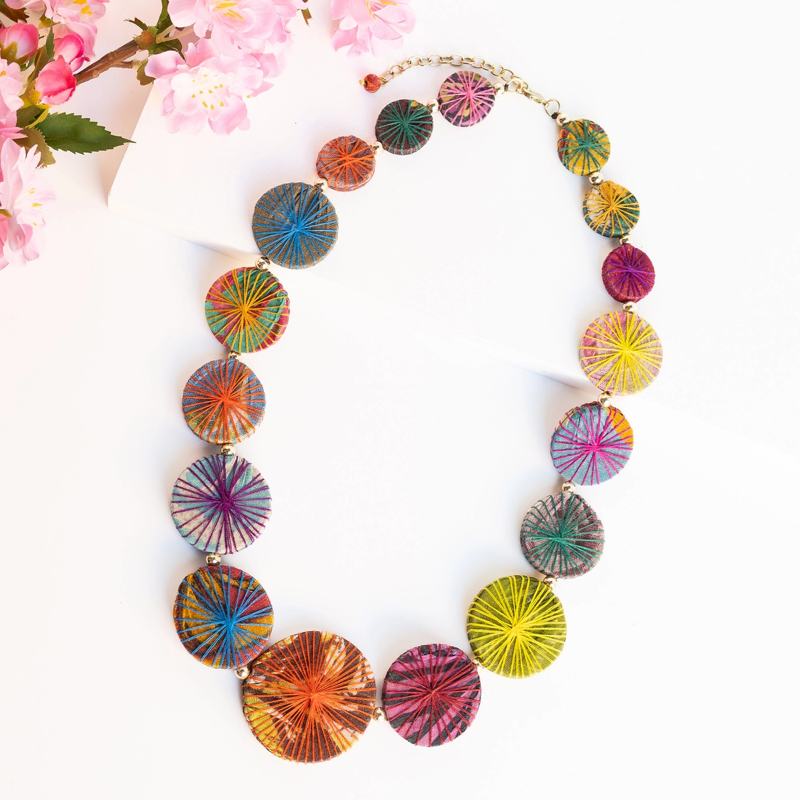 Threaded Kantha Graduated Necklace