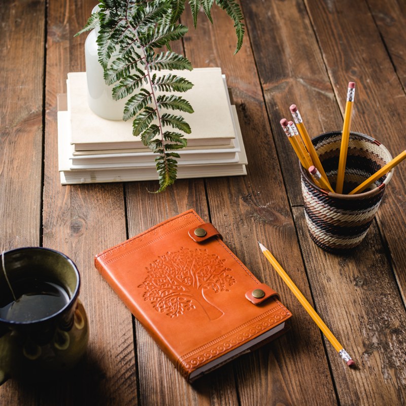 Tree of life leather Journal styled 1